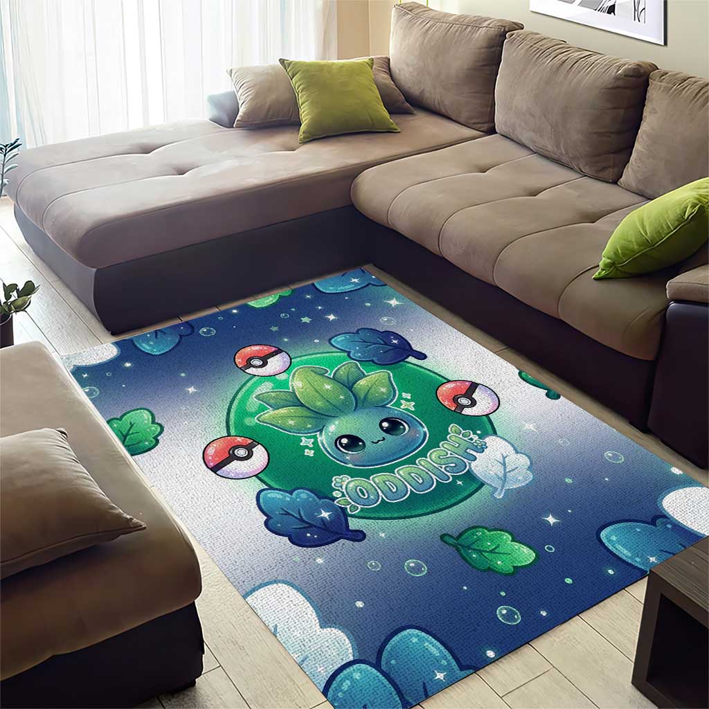 Oddish Area Rug Whimsical Kawaii Botanical Fantasy