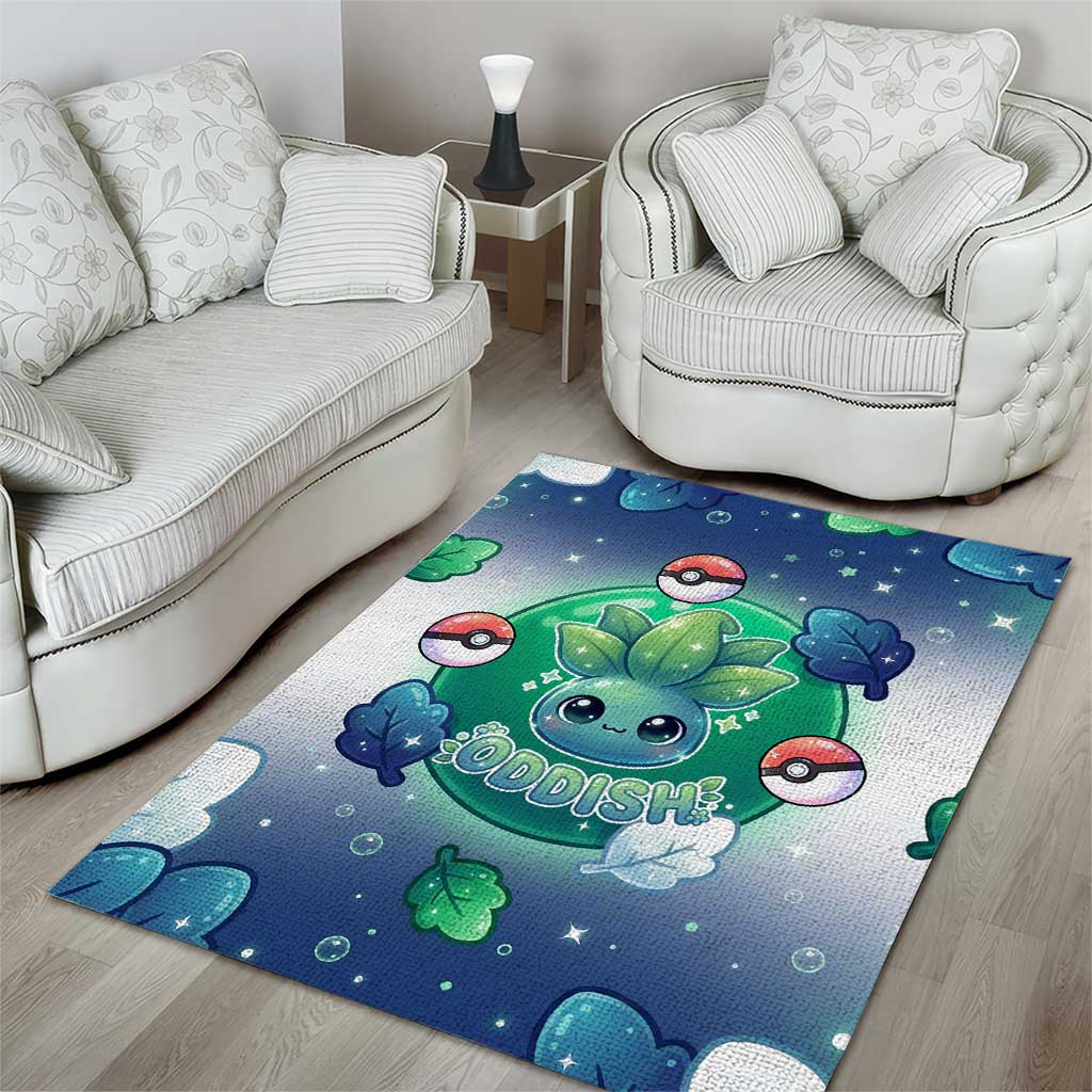 Oddish Area Rug Whimsical Kawaii Botanical Fantasy