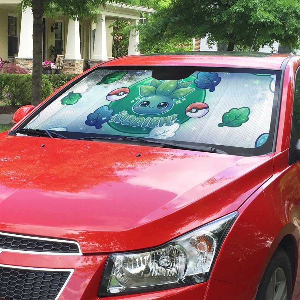 Oddish Auto Sun Shade Whimsical Kawaii Botanical Fantasy