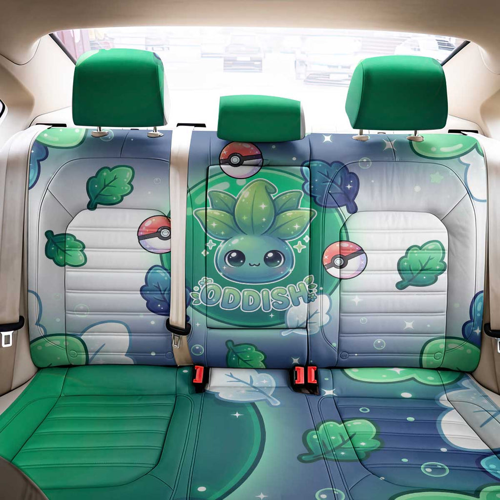 Oddish Back Car Seat Cover Whimsical Kawaii Botanical Fantasy