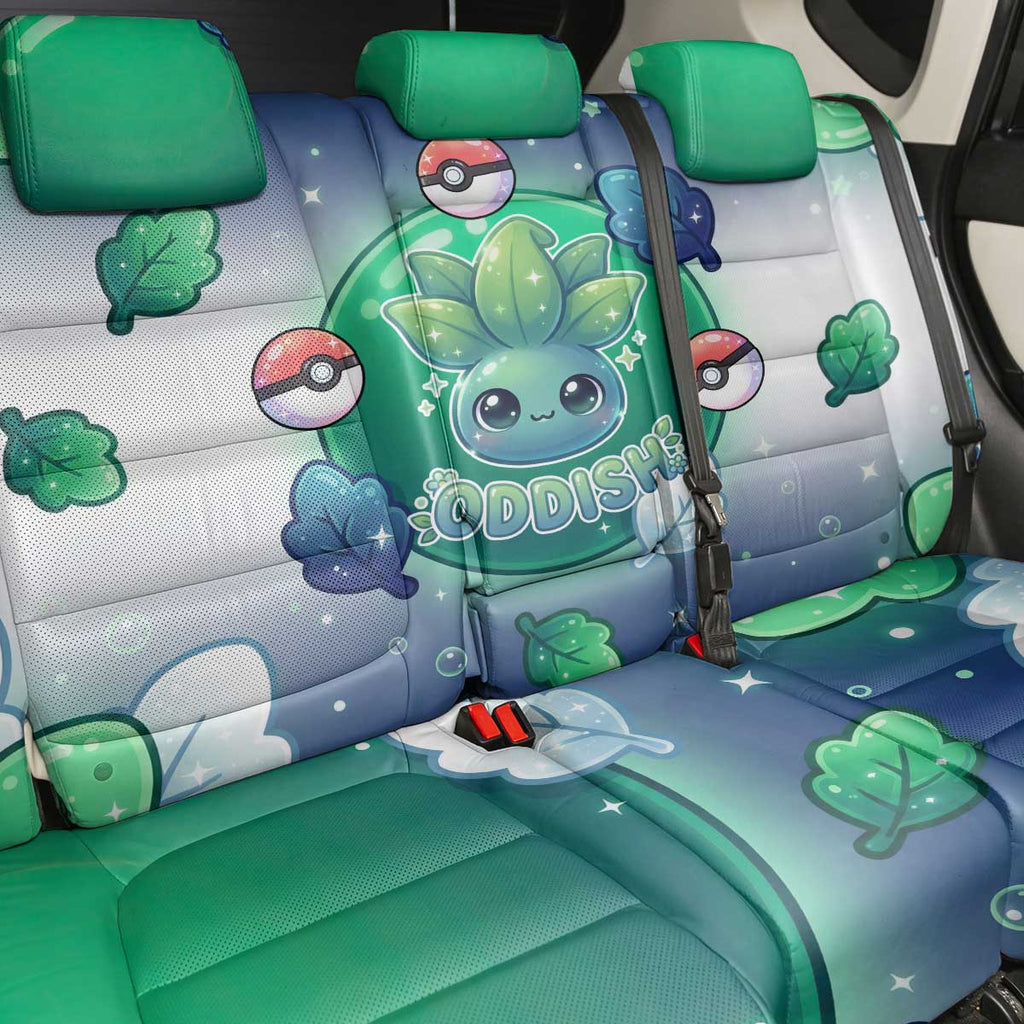 Oddish Back Car Seat Cover Whimsical Kawaii Botanical Fantasy