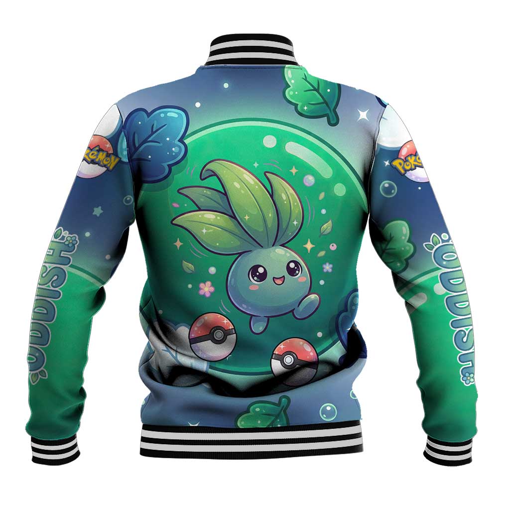 Oddish Baseball Jacket Whimsical Kawaii Botanical Fantasy