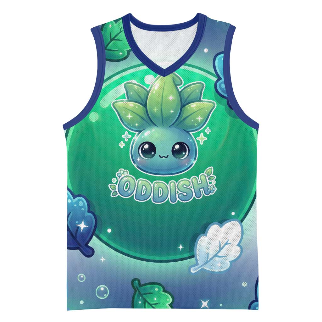 Oddish Basketball Jersey Whimsical Kawaii Botanical Fantasy