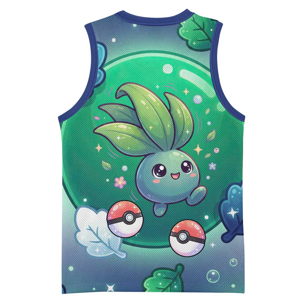 Oddish Basketball Jersey Whimsical Kawaii Botanical Fantasy