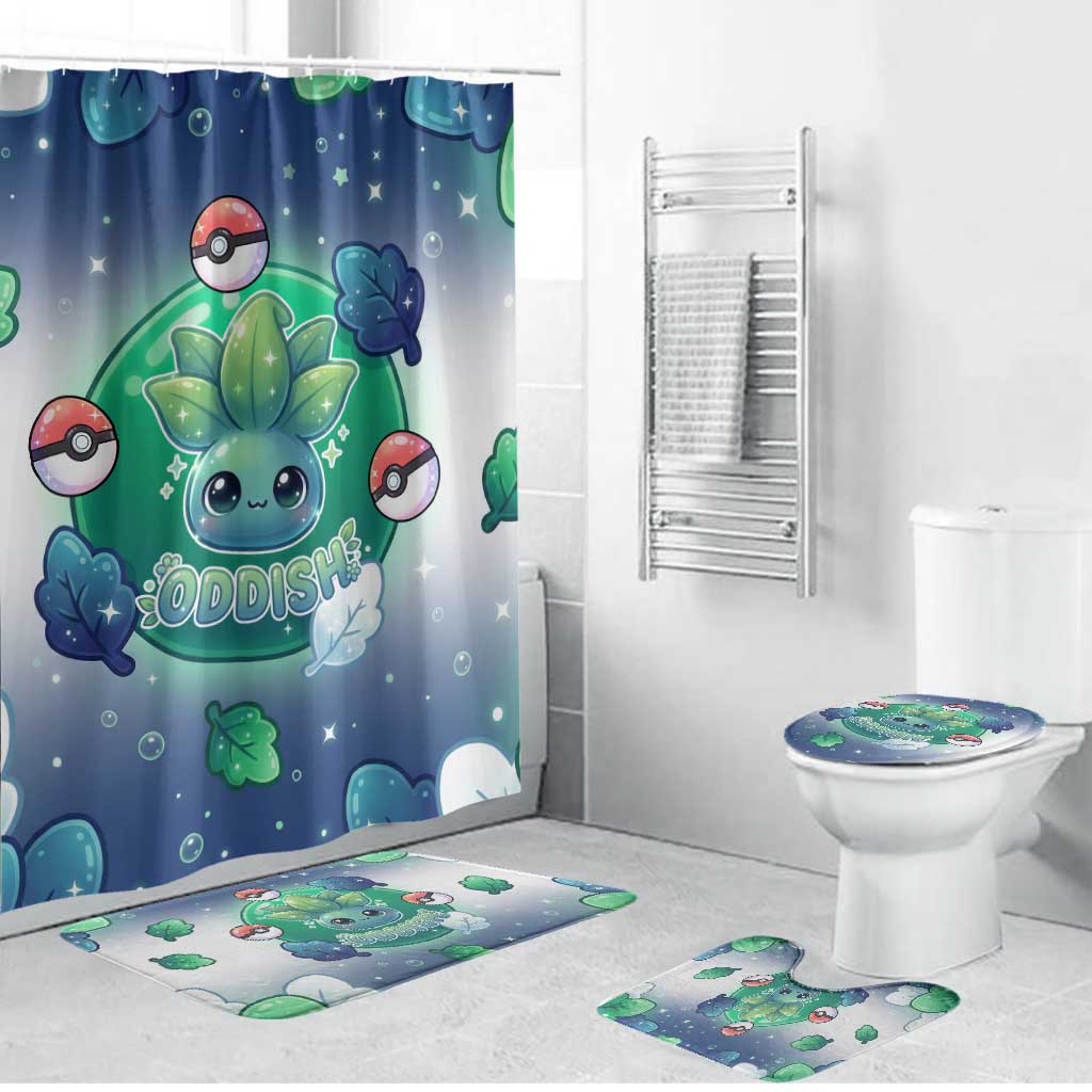 Oddish Bathroom Set Whimsical Kawaii Botanical Fantasy
