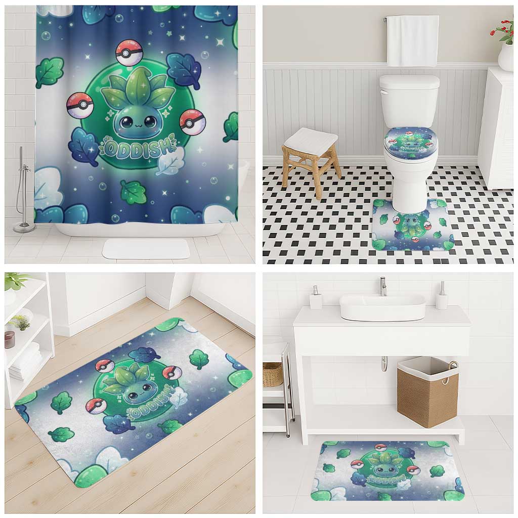 Oddish Bathroom Set Whimsical Kawaii Botanical Fantasy