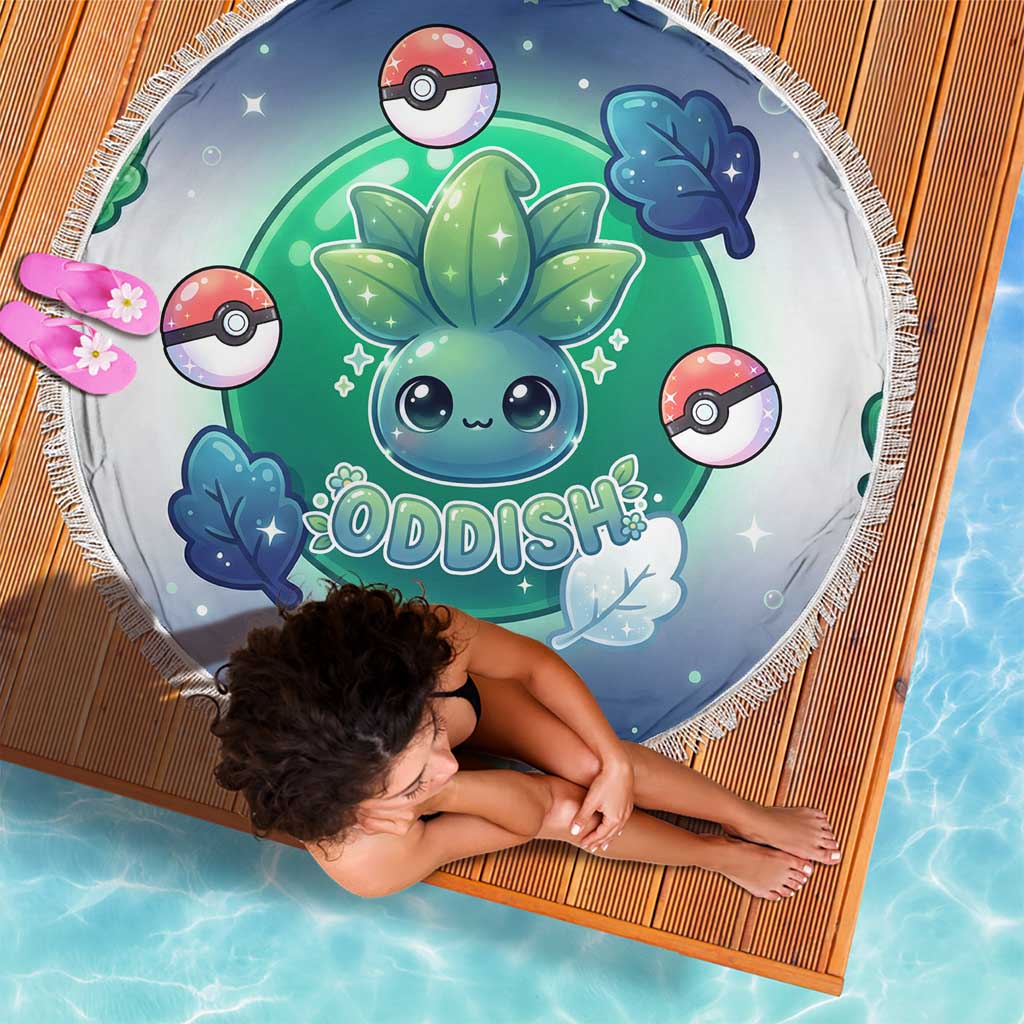 Oddish Beach Blanket Whimsical Kawaii Botanical Fantasy