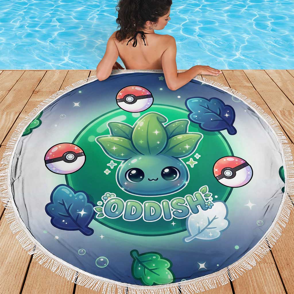 Oddish Beach Blanket Whimsical Kawaii Botanical Fantasy