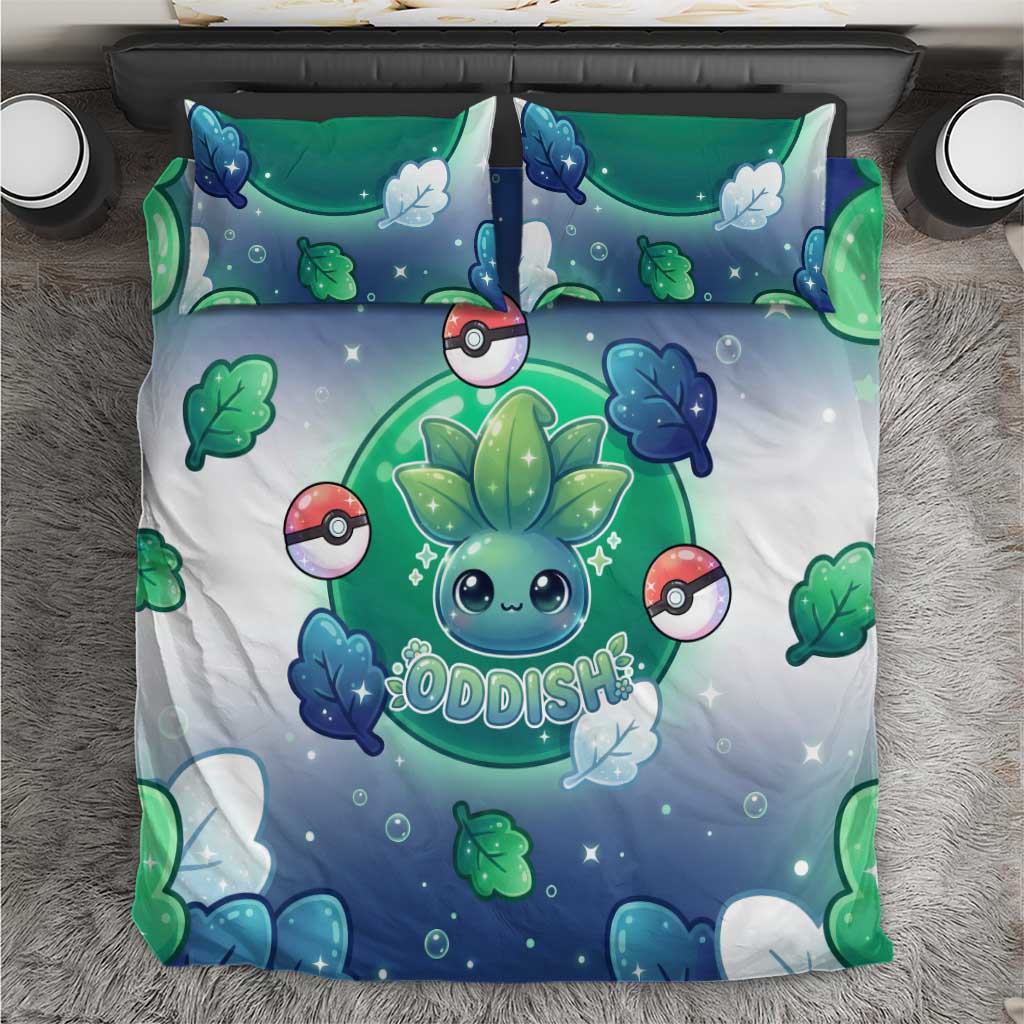 Oddish Bedding Set Whimsical Kawaii Botanical Fantasy