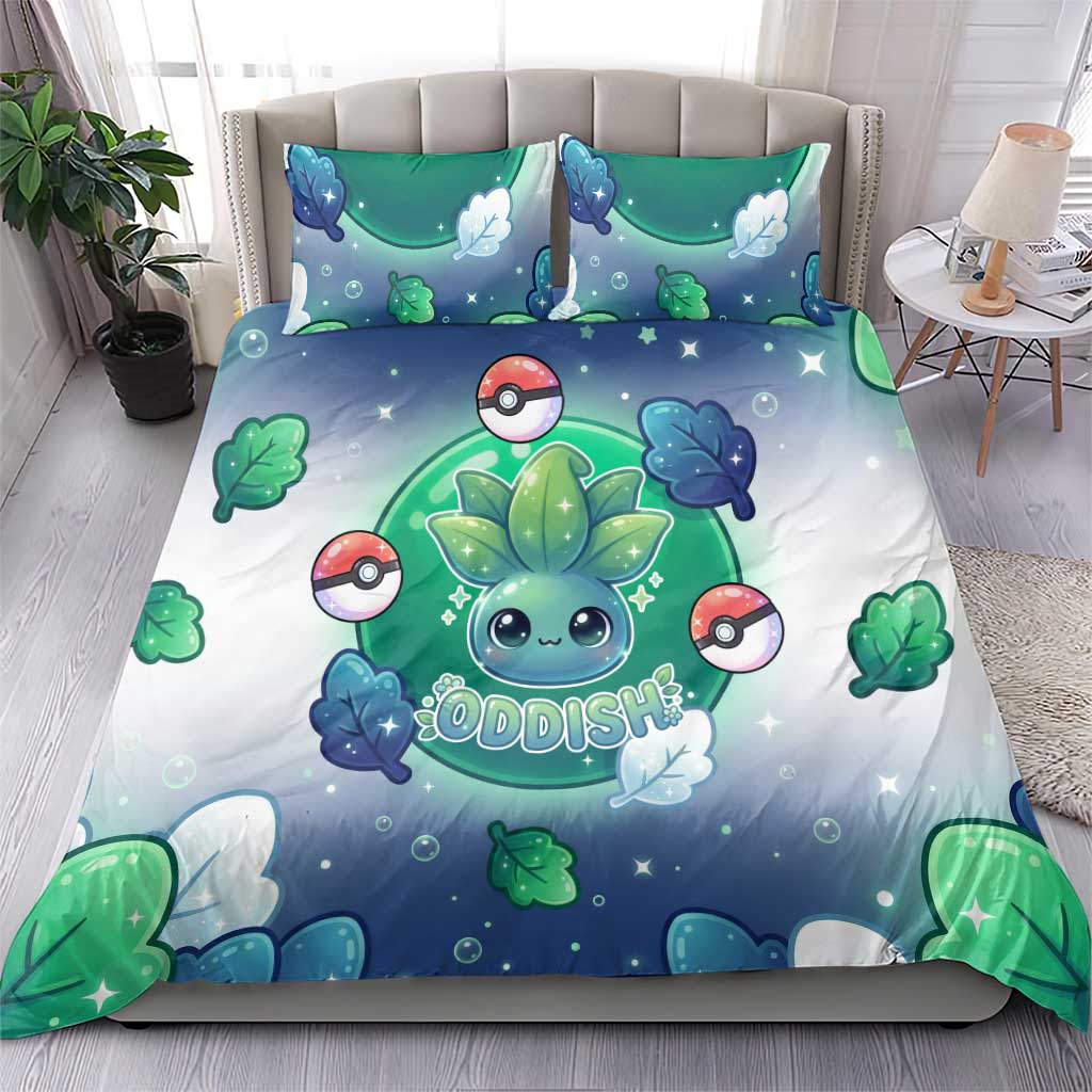 Oddish Bedding Set Whimsical Kawaii Botanical Fantasy