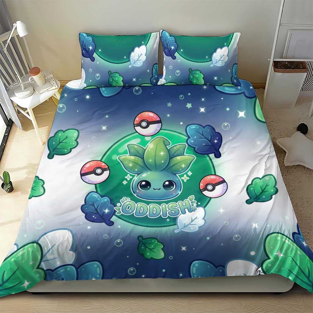 Oddish Bedding Set Whimsical Kawaii Botanical Fantasy