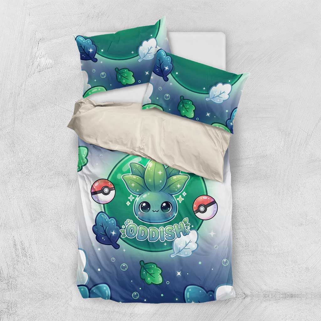 Oddish Bedding Set Whimsical Kawaii Botanical Fantasy