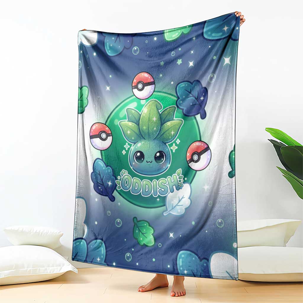 Oddish Blanket Whimsical Kawaii Botanical Fantasy