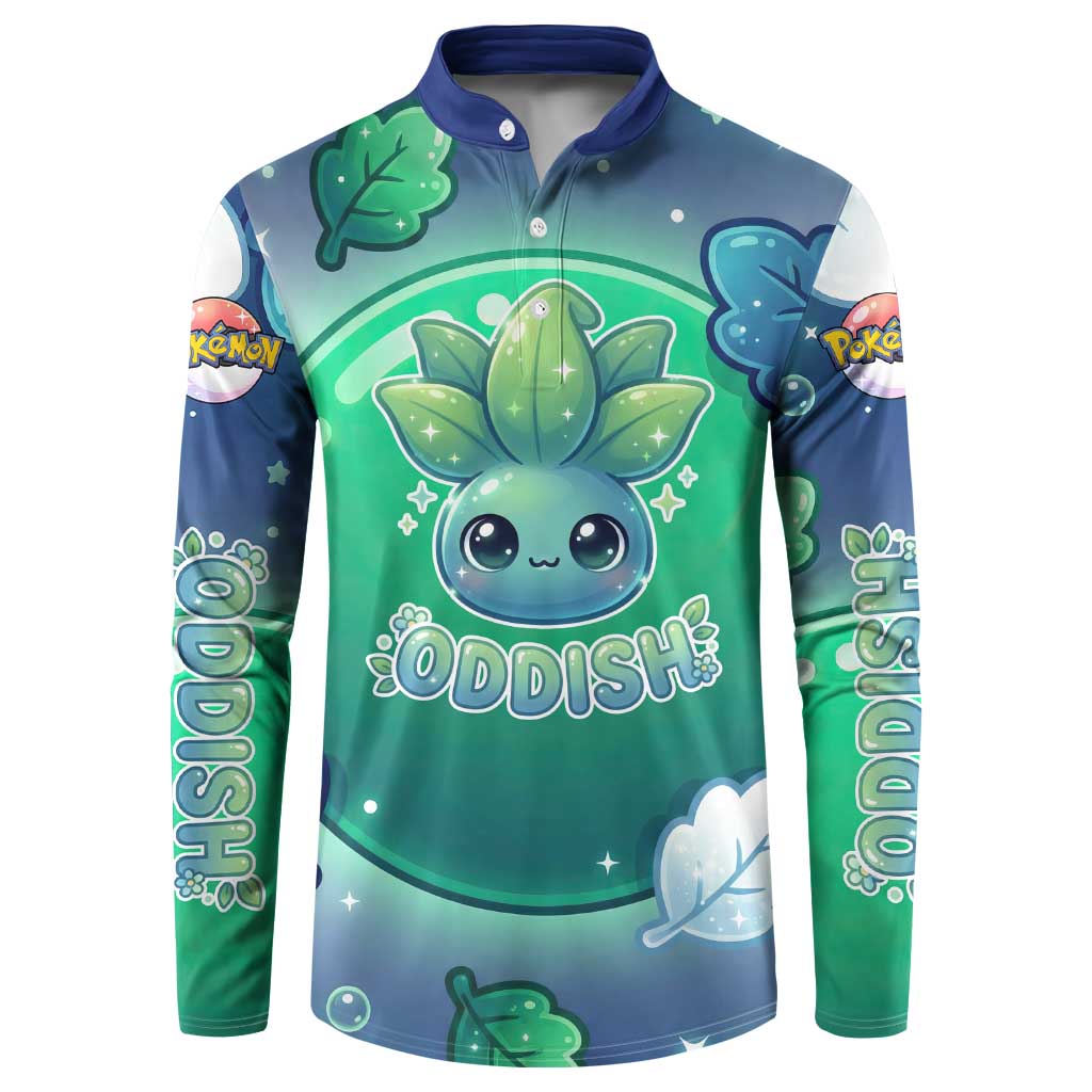 Oddish Button Sweatshirt Whimsical Kawaii Botanical Fantasy