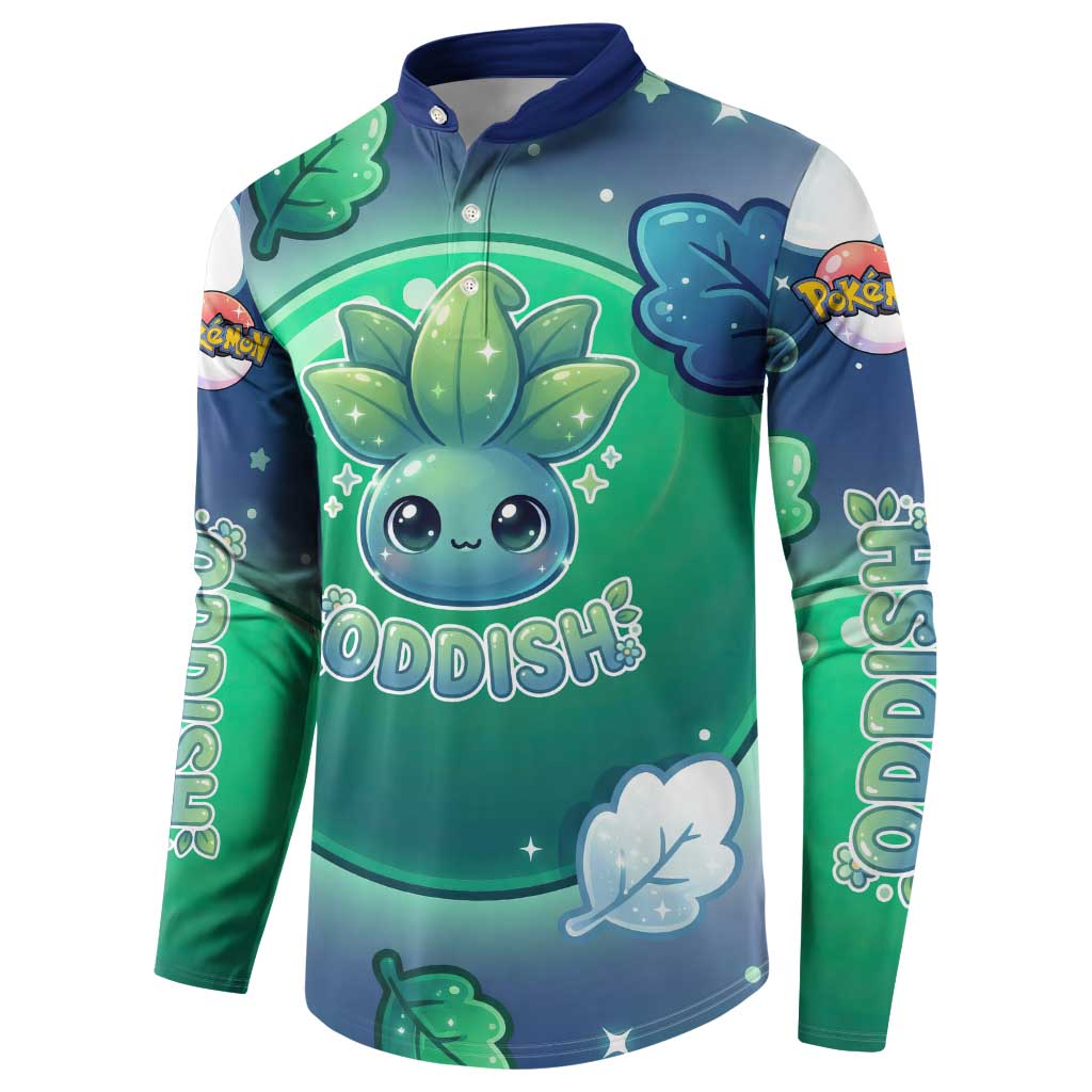 Oddish Button Sweatshirt Whimsical Kawaii Botanical Fantasy
