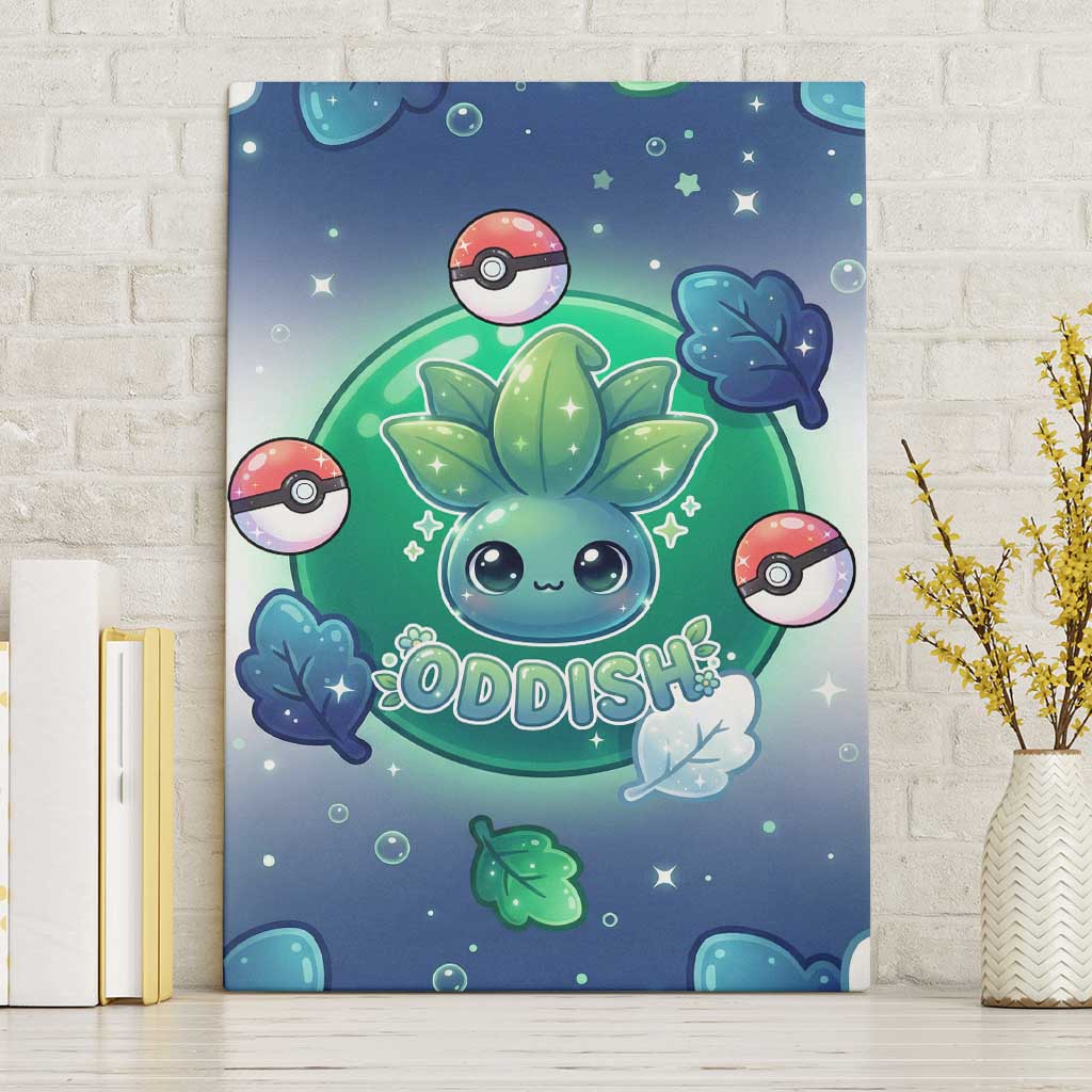 Oddish Canvas Wall Art Whimsical Kawaii Botanical Fantasy