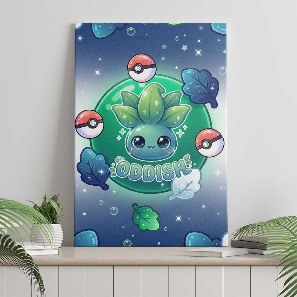 Oddish Canvas Wall Art Whimsical Kawaii Botanical Fantasy