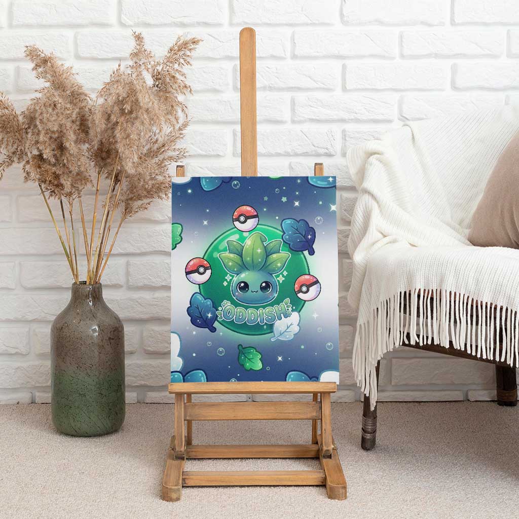 Oddish Canvas Wall Art Whimsical Kawaii Botanical Fantasy