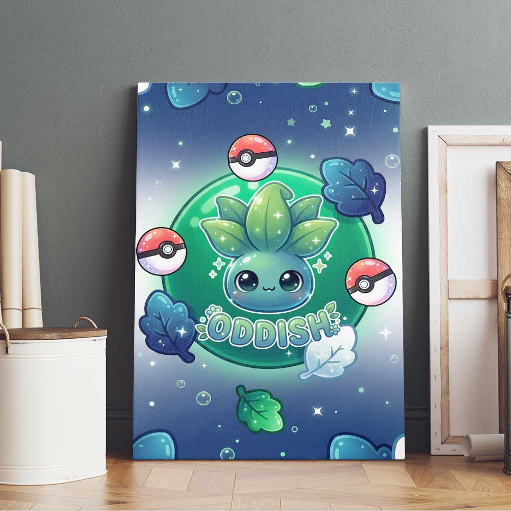 Oddish Canvas Wall Art Whimsical Kawaii Botanical Fantasy