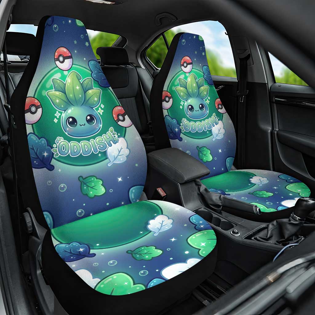 Oddish Car Seat Cover Whimsical Kawaii Botanical Fantasy