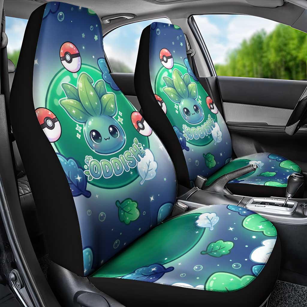 Oddish Car Seat Cover Whimsical Kawaii Botanical Fantasy