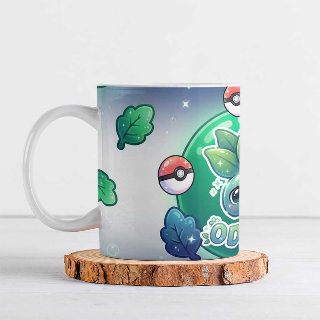 Oddish Ceramic Mug Whimsical Kawaii Botanical Fantasy