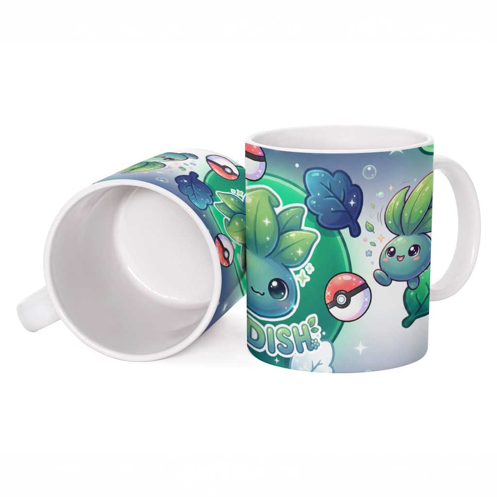 Oddish Ceramic Mug Whimsical Kawaii Botanical Fantasy