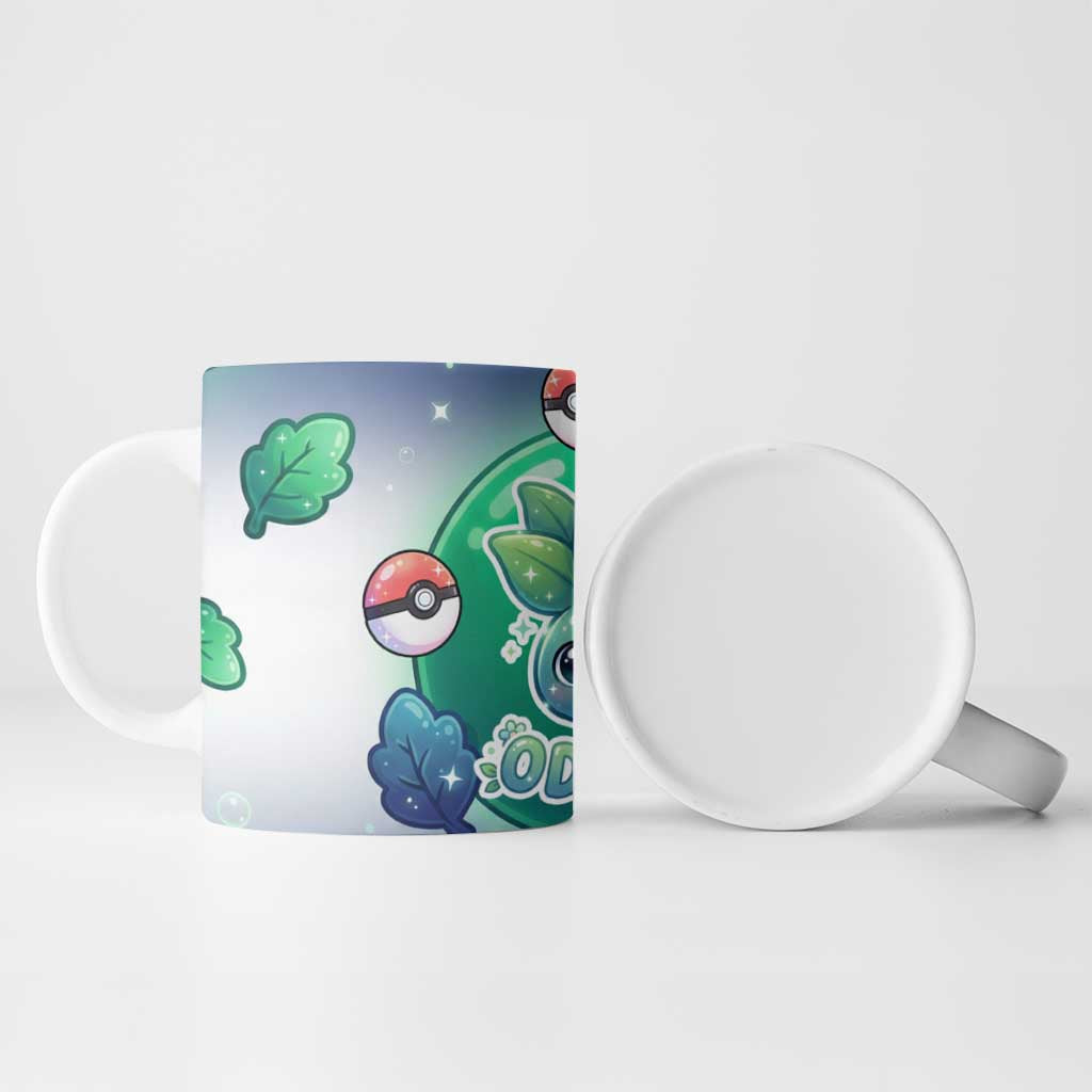 Oddish Ceramic Mug Whimsical Kawaii Botanical Fantasy