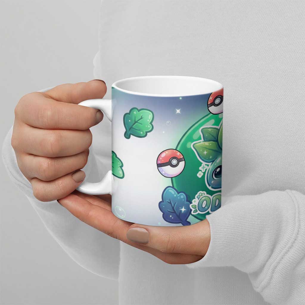 Oddish Ceramic Mug Whimsical Kawaii Botanical Fantasy