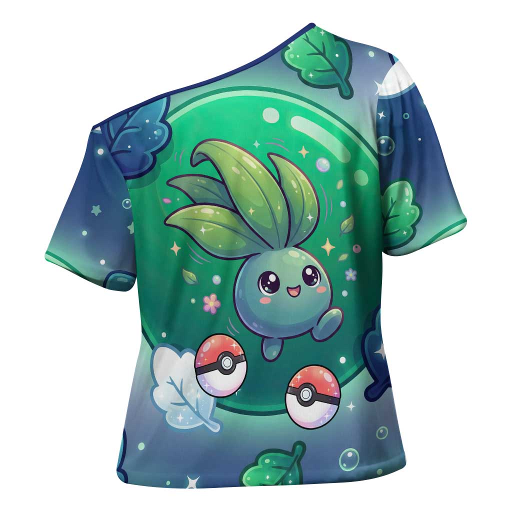 Oddish Cross Shoulder Shirt Whimsical Kawaii Botanical Fantasy