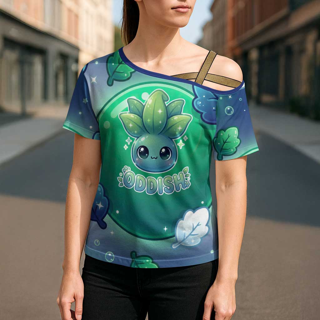 Oddish Cross Shoulder Shirt Whimsical Kawaii Botanical Fantasy