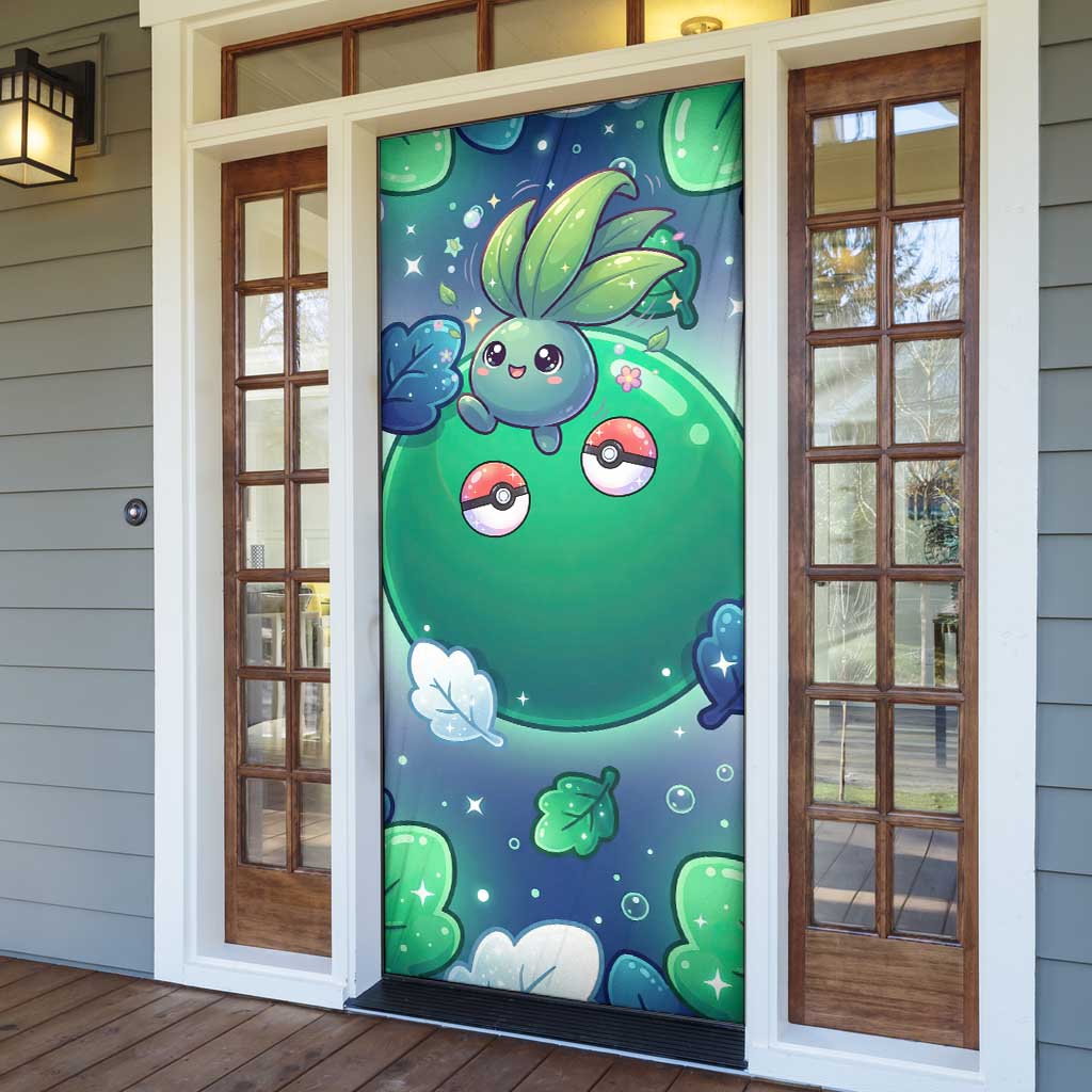 Oddish Door Cover Whimsical Kawaii Botanical Fantasy
