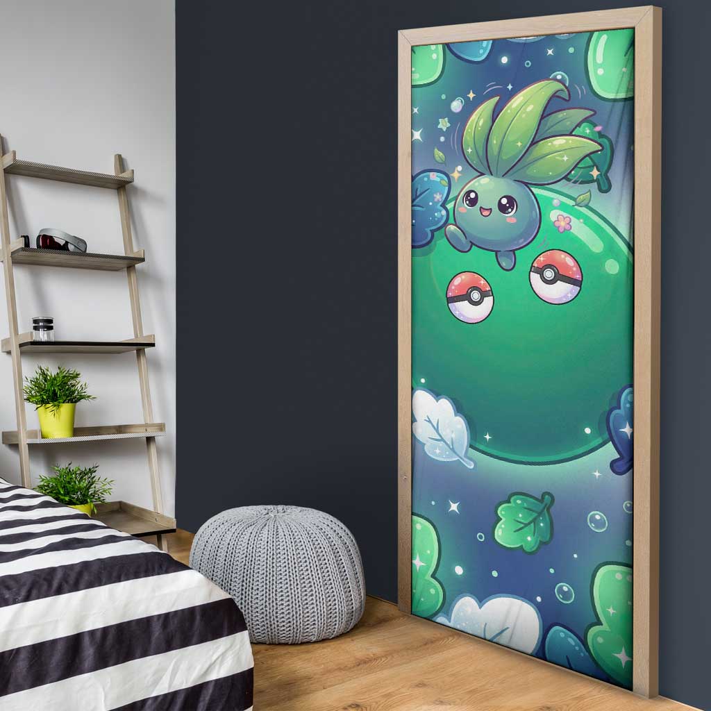 Oddish Door Cover Whimsical Kawaii Botanical Fantasy