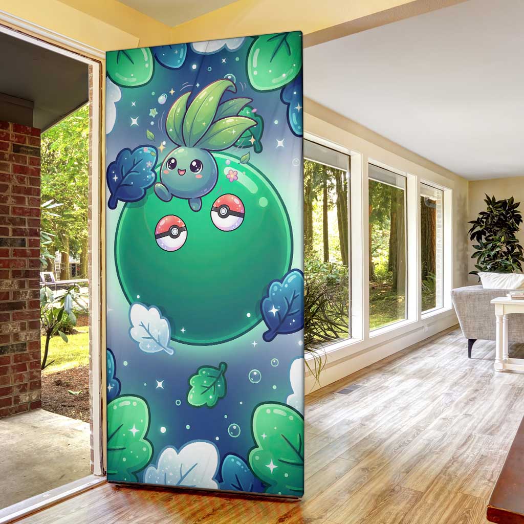 Oddish Door Cover Whimsical Kawaii Botanical Fantasy