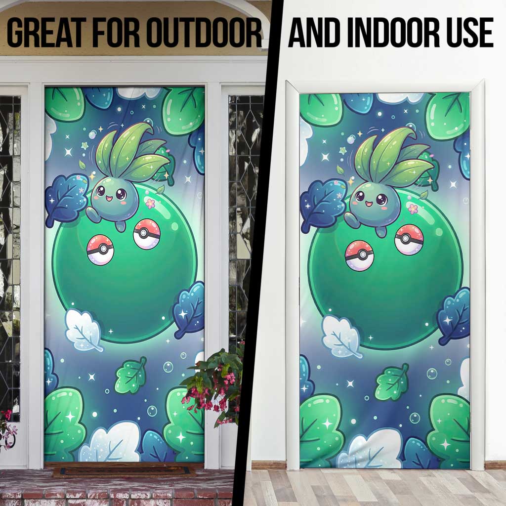 Oddish Door Cover Whimsical Kawaii Botanical Fantasy