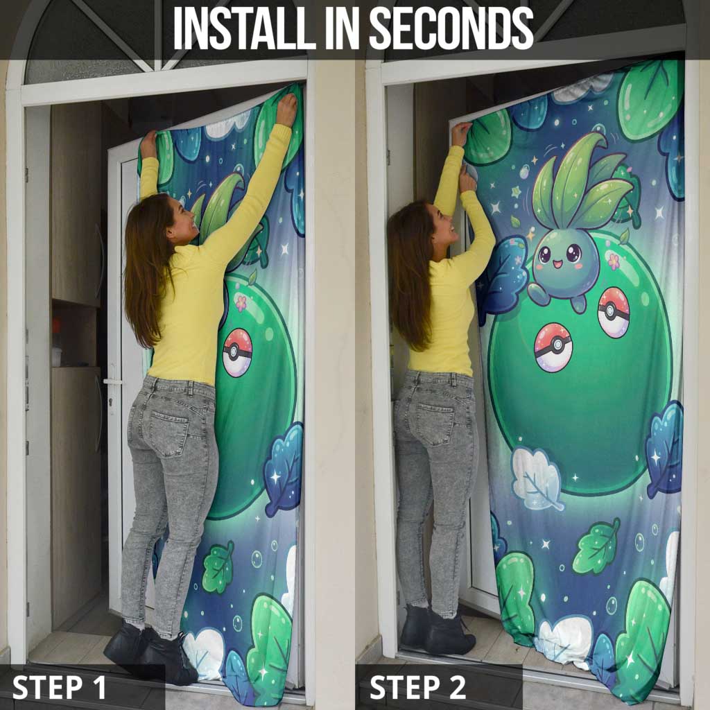 Oddish Door Cover Whimsical Kawaii Botanical Fantasy