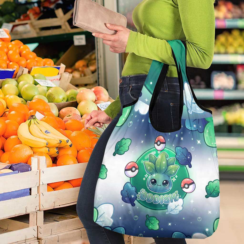 Oddish Grocery Bag Whimsical Kawaii Botanical Fantasy