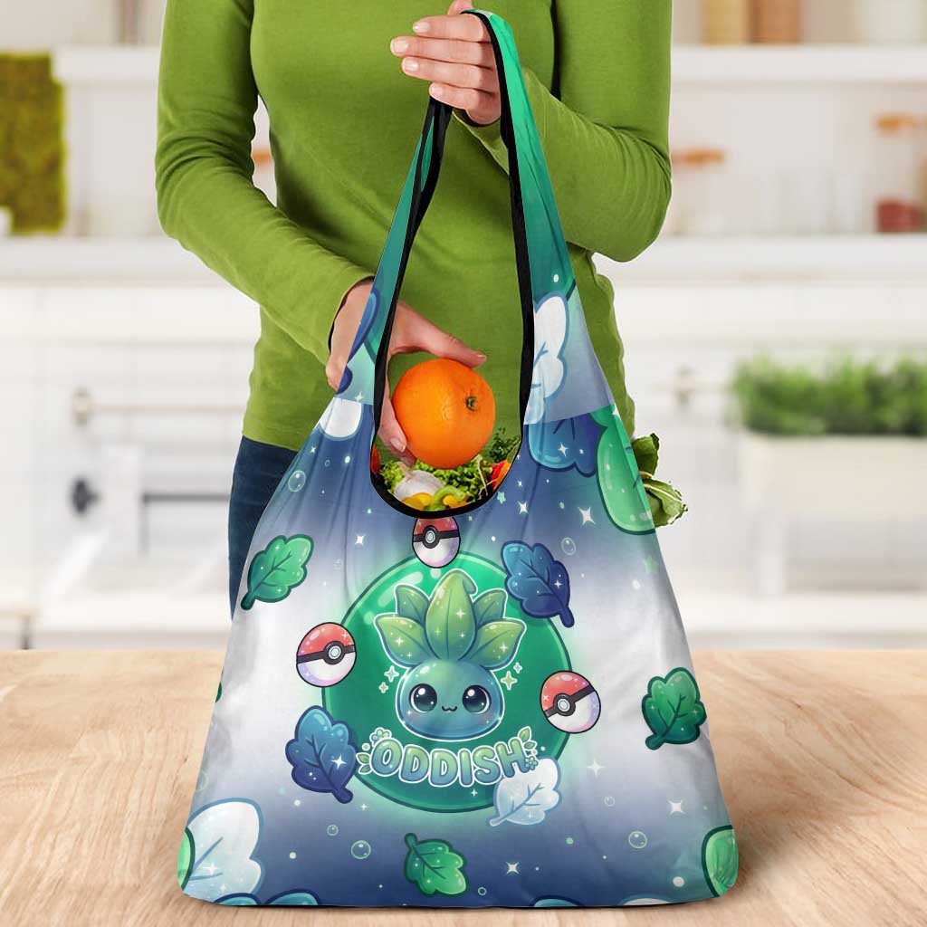 Oddish Grocery Bag Whimsical Kawaii Botanical Fantasy
