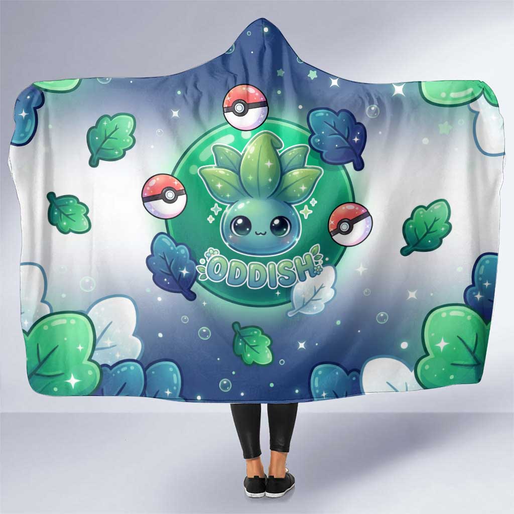 Oddish Hooded Blanket Whimsical Kawaii Botanical Fantasy