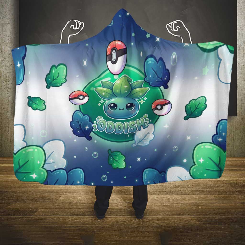Oddish Hooded Blanket Whimsical Kawaii Botanical Fantasy