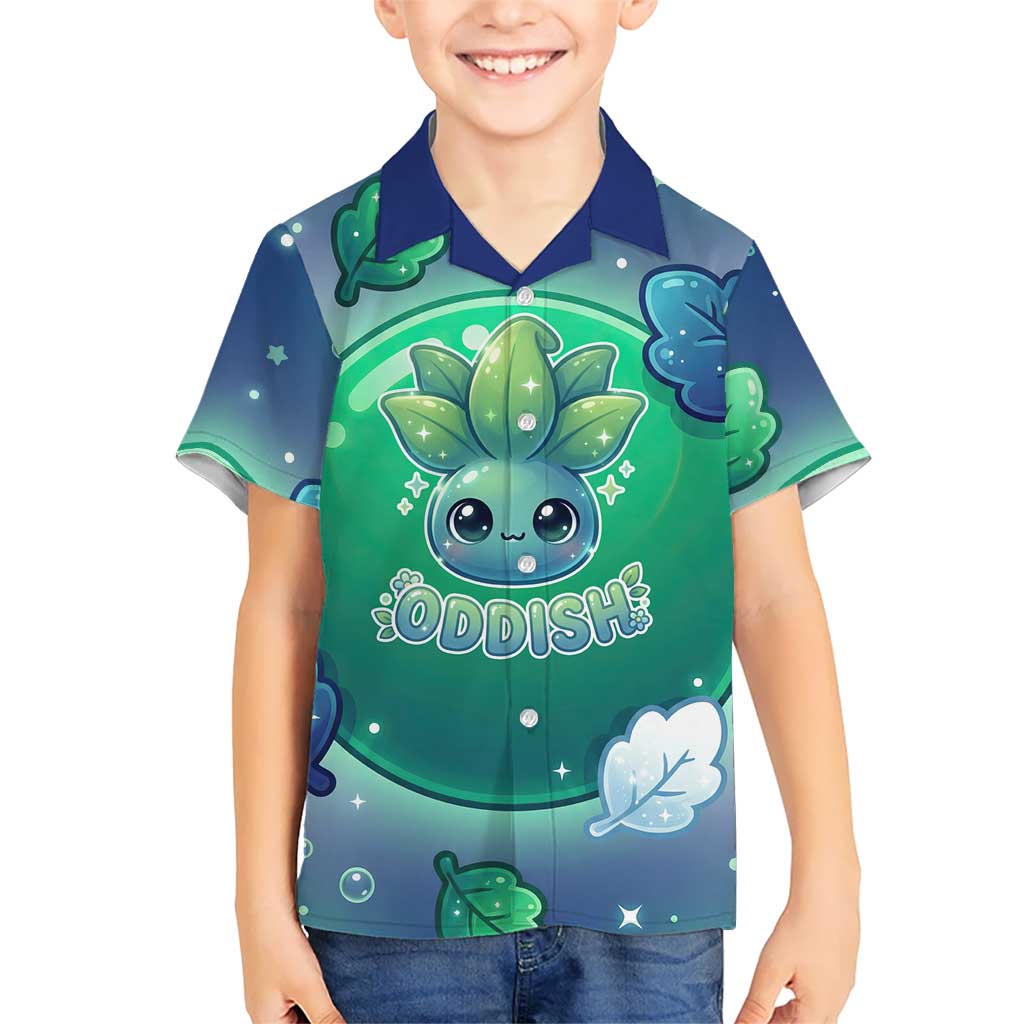 Oddish Kid Hawaiian Shirt Whimsical Kawaii Botanical Fantasy