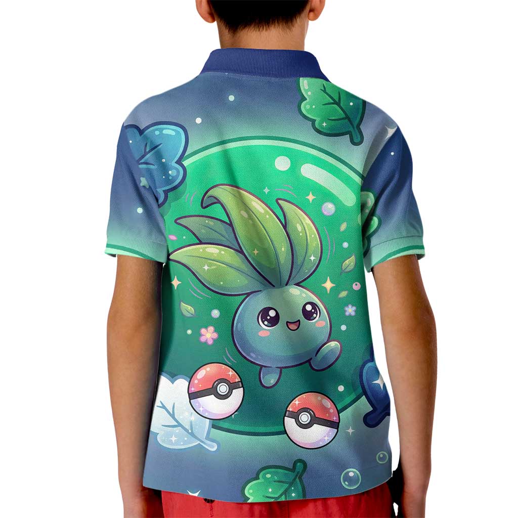 Oddish Kid Polo Shirt Whimsical Kawaii Botanical Fantasy
