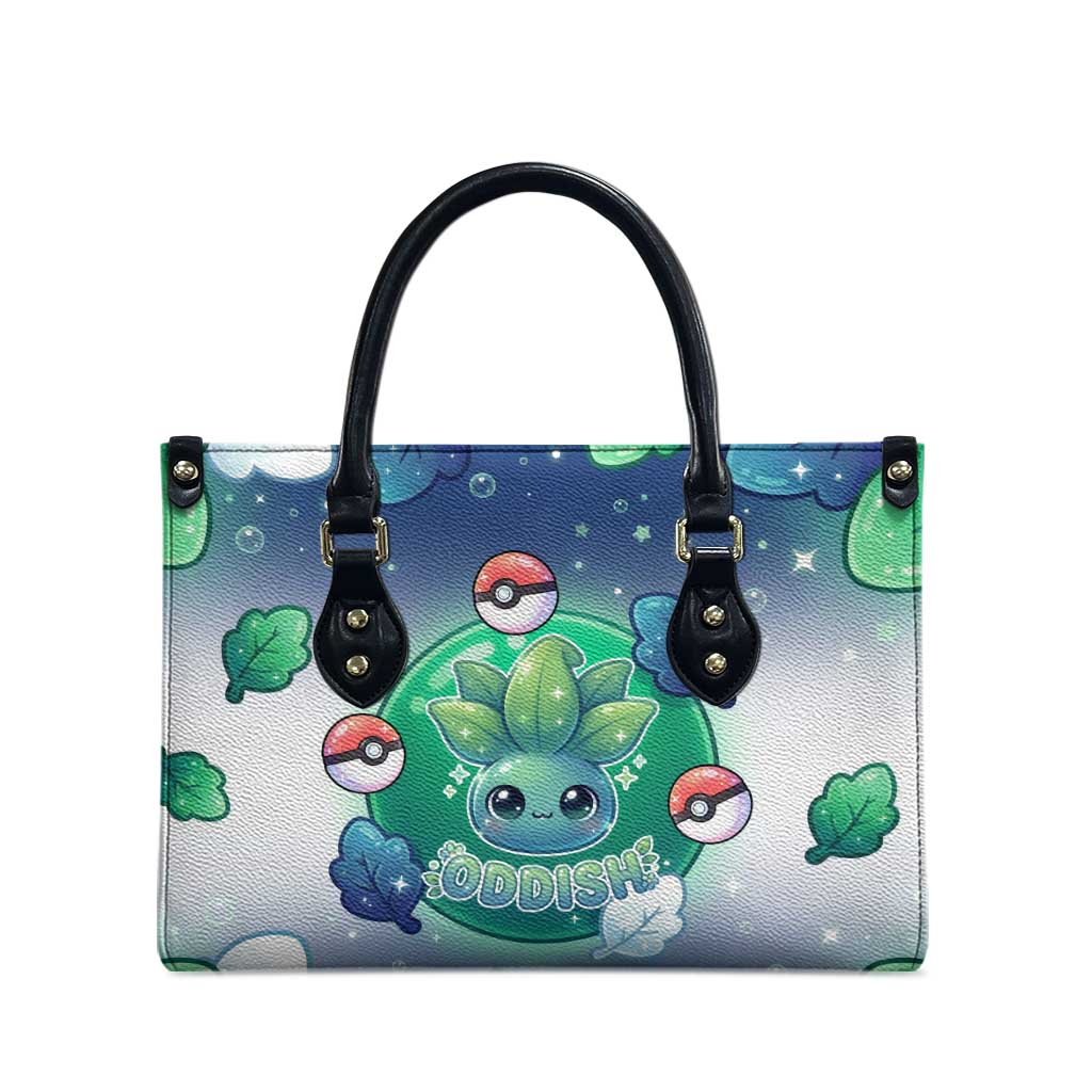 Oddish Leather Bag Whimsical Kawaii Botanical Fantasy