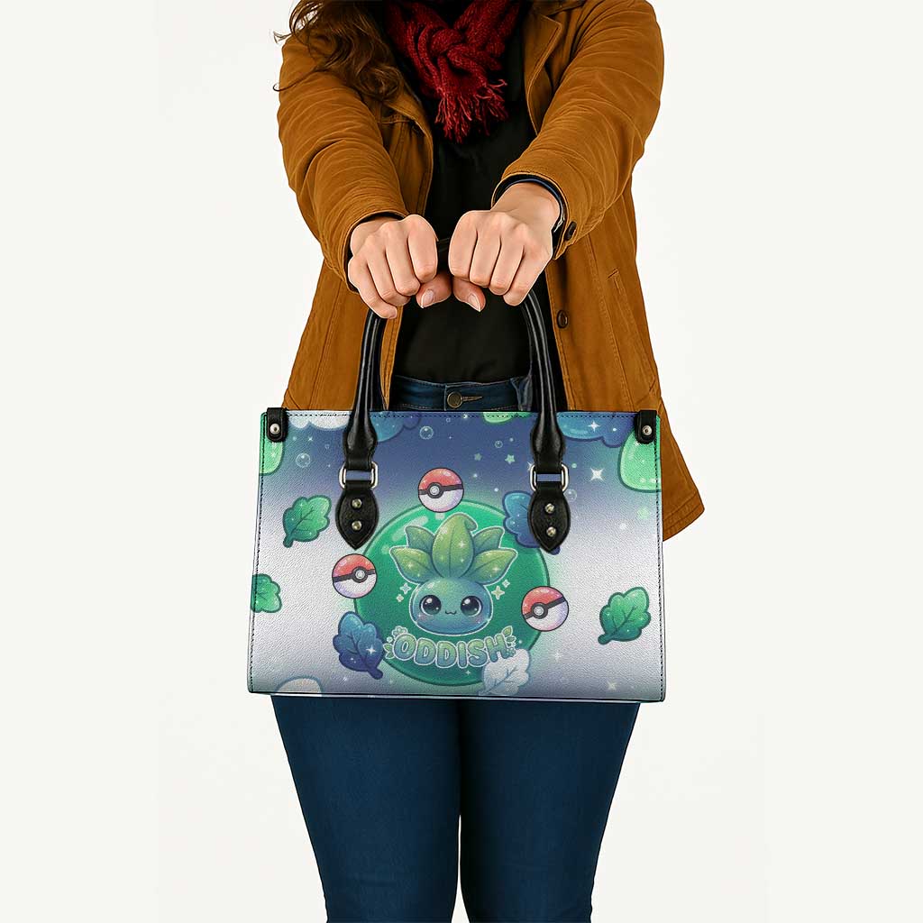 Oddish Leather Bag Whimsical Kawaii Botanical Fantasy