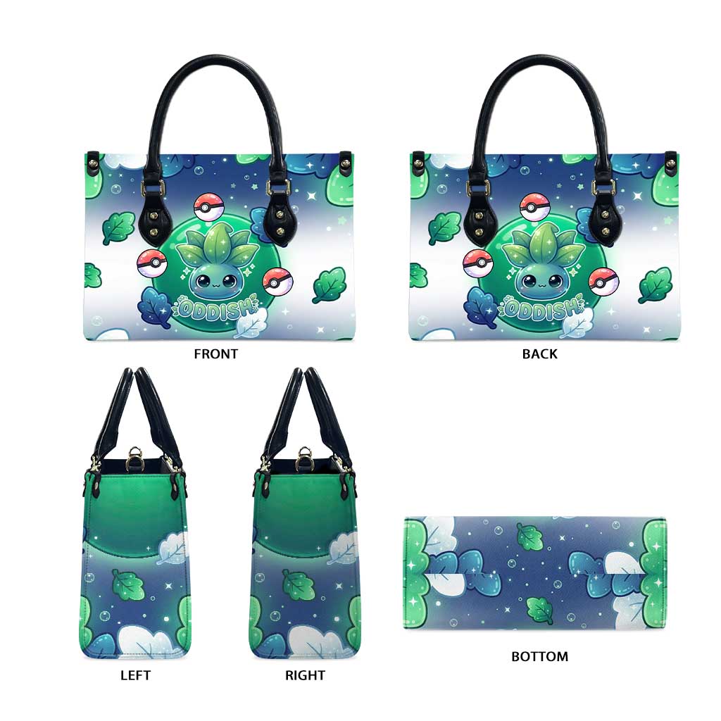 Oddish Leather Bag Whimsical Kawaii Botanical Fantasy