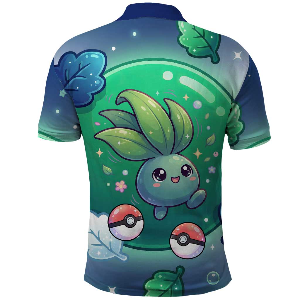 Oddish Polo Shirt Whimsical Kawaii Botanical Fantasy