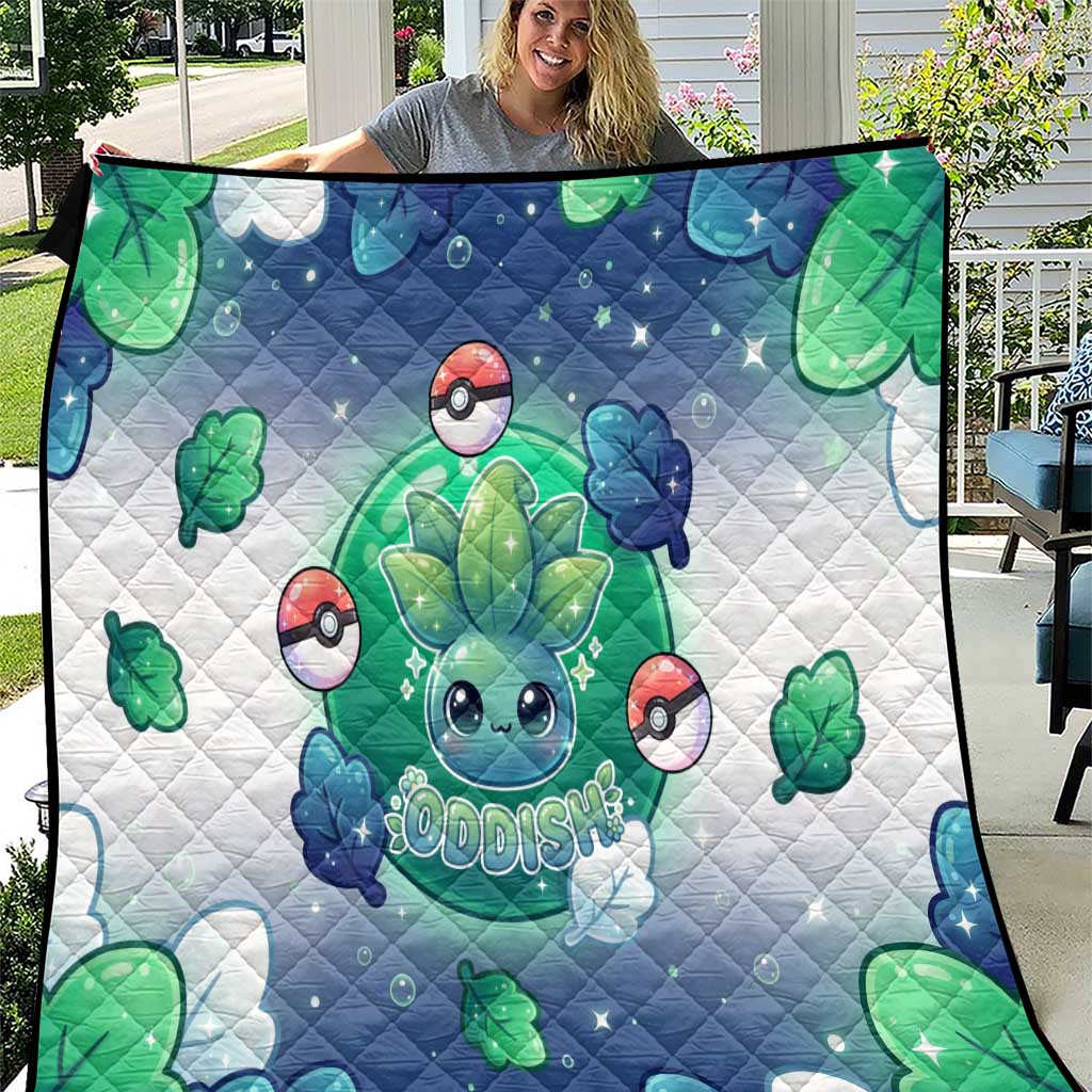 Oddish Quilt Whimsical Kawaii Botanical Fantasy