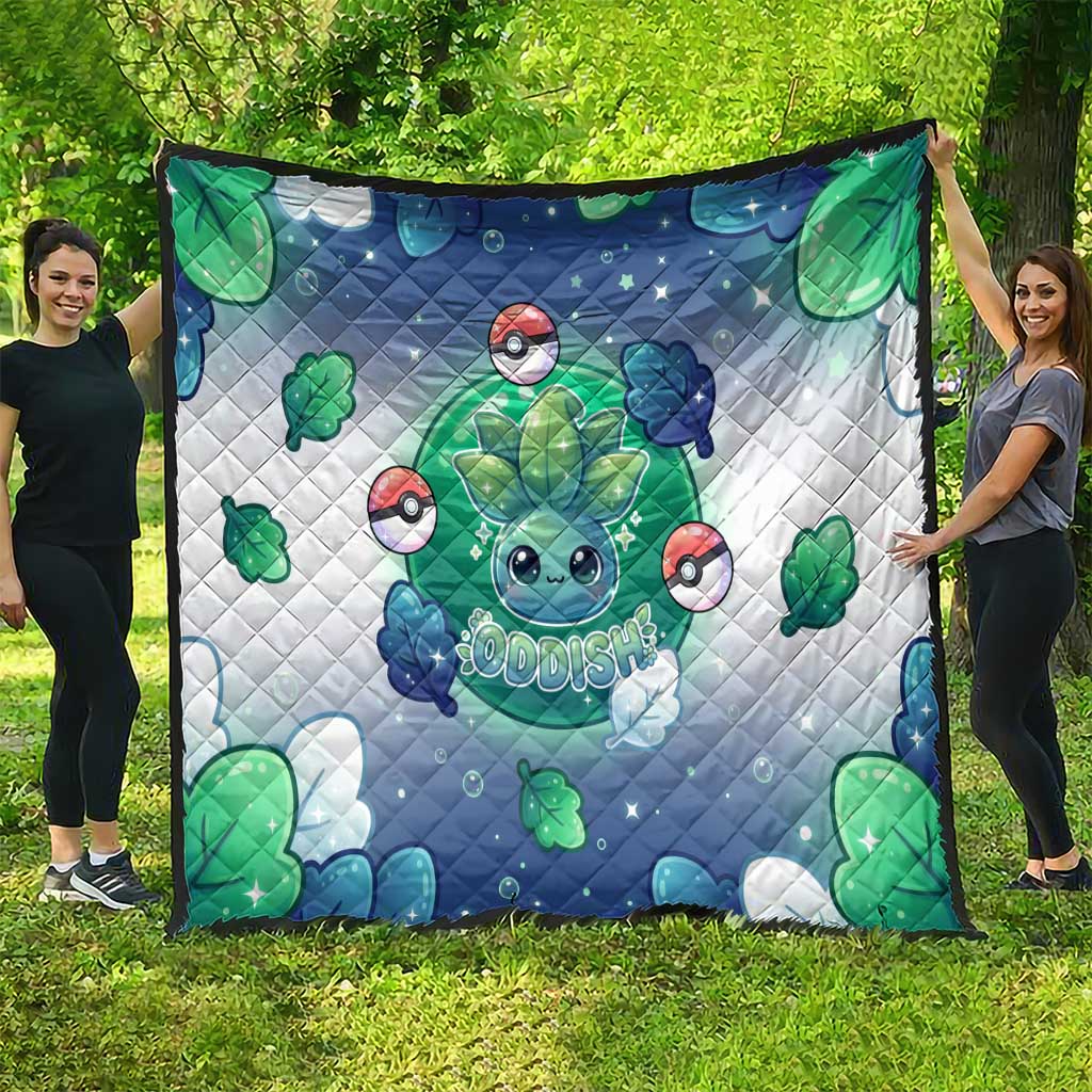 Oddish Quilt Whimsical Kawaii Botanical Fantasy