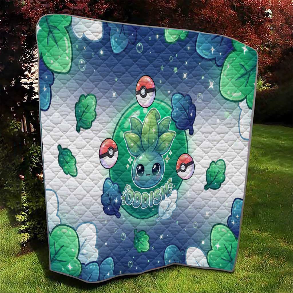 Oddish Quilt Whimsical Kawaii Botanical Fantasy