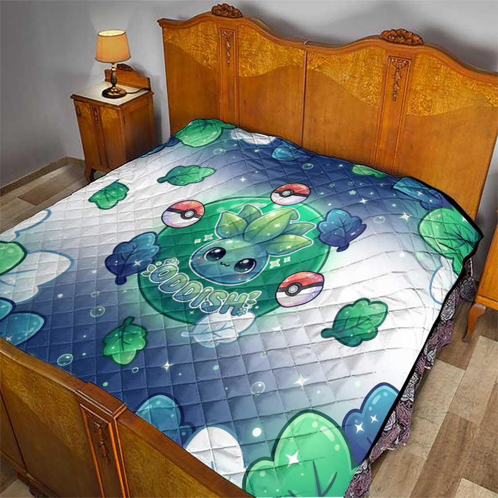 Oddish Quilt Whimsical Kawaii Botanical Fantasy